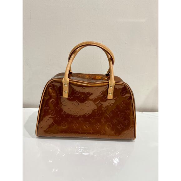 Louis Vuitton Tompkins Square Satchel Handbag Monogram Patent Leather Brown - Picture 5 of 15
